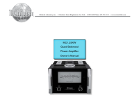 McIntosh MC-1.25KW - Owners manual